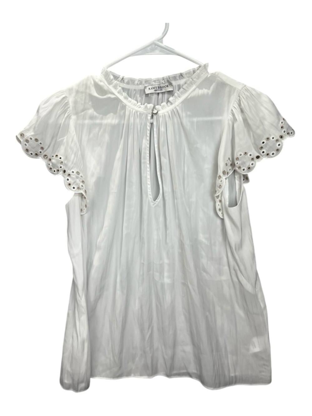 Ramy Brook Cream Ruffled Relaxed Blouse - Picture 12 of 15